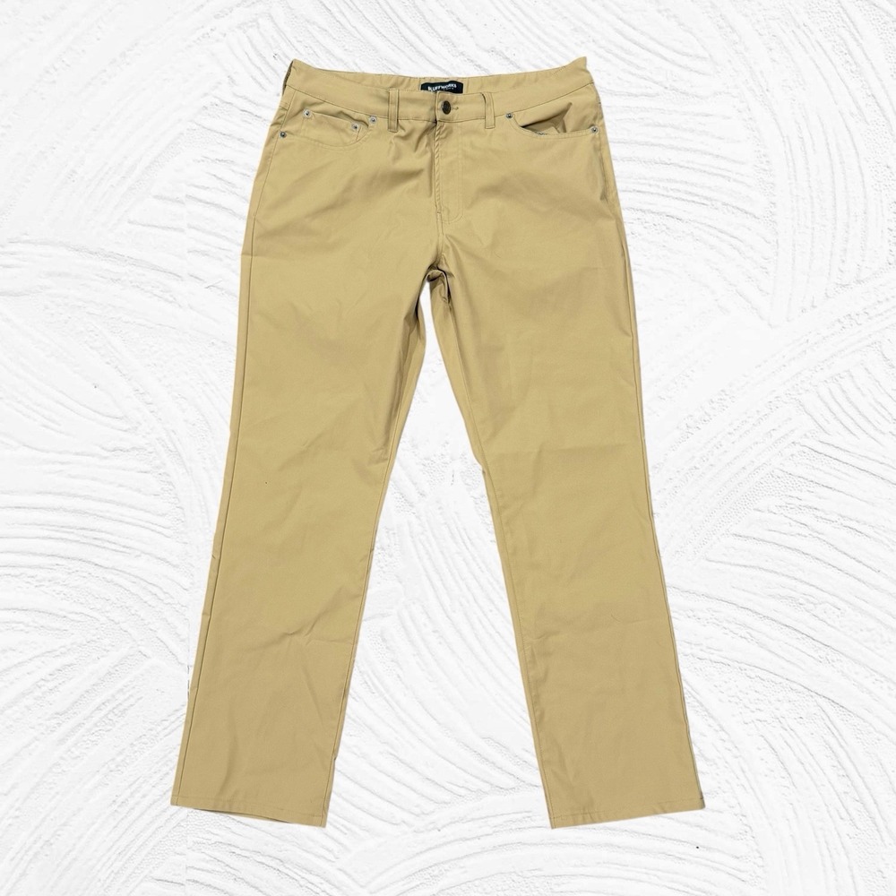 Bluffworks Men 36x32 Ascender Chino Pant Tan Khaki Performance Water Repellent